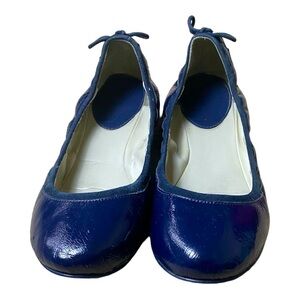 Cole Haan Suede and Patent Bowed Ballet Flat​​​​​​​